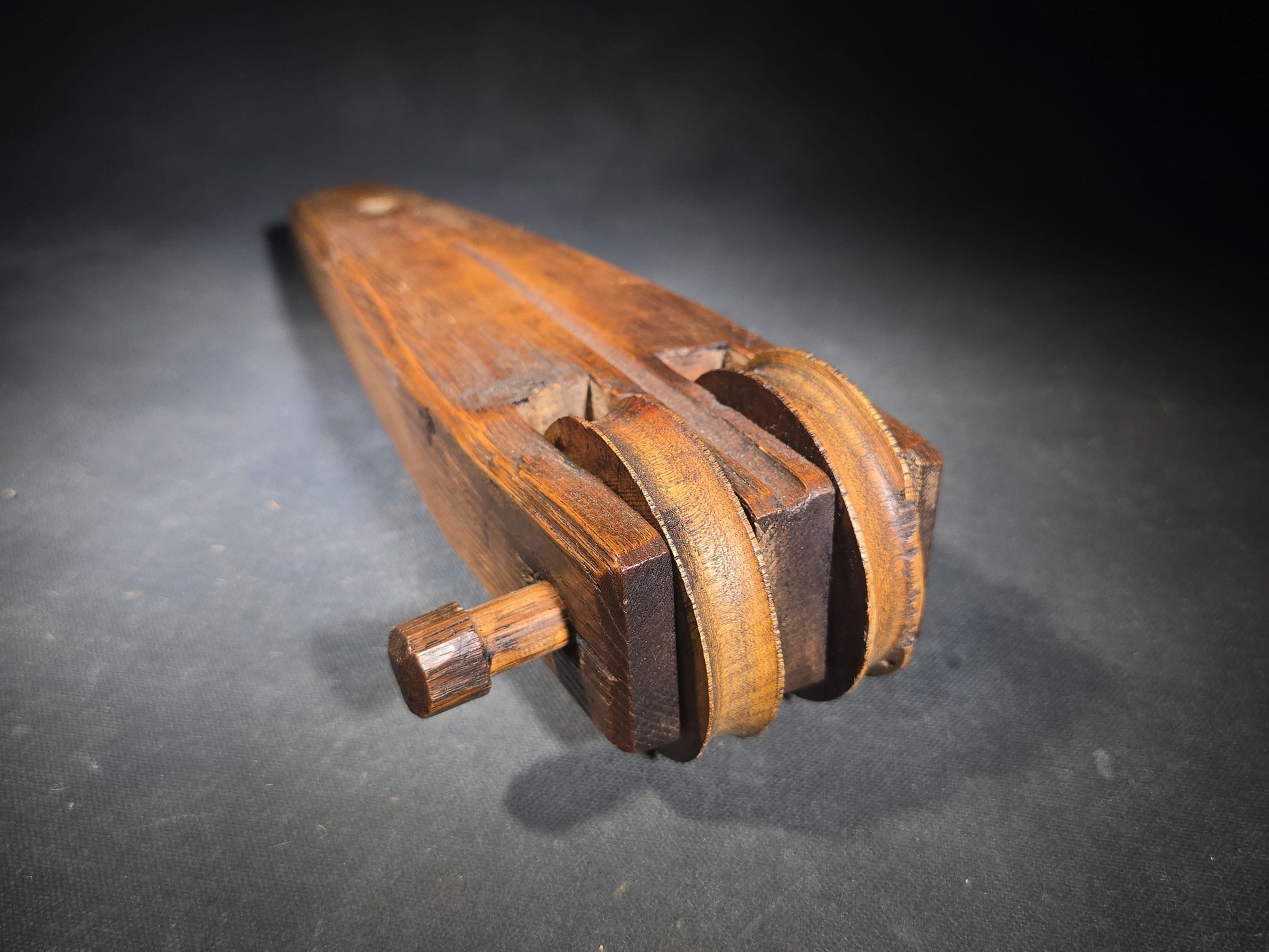 Antique Wooden Loom Pulley