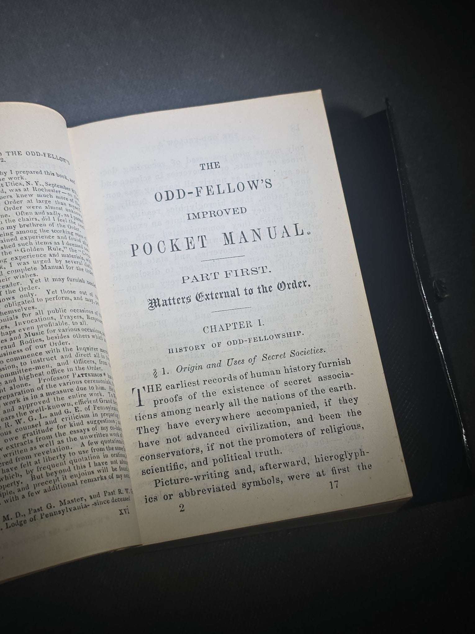 "The Odd-Fellow's Improved Pocket-Manual" Antique I.O.O.F. Fraternal Book by Rev. A. B. Grosh, with Engravings of Emblems and More, Published by Clark & Maynard, New York, 1874