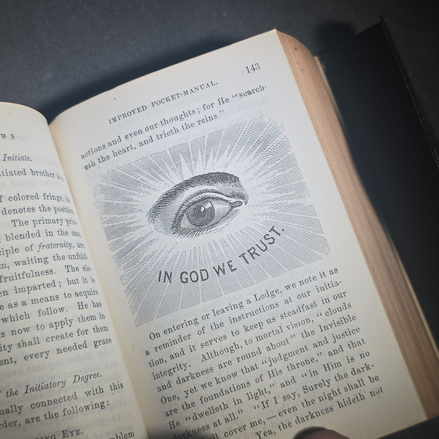 "The Odd-Fellow's Improved Pocket-Manual" Antique I.O.O.F. Fraternal Book by Rev. A. B. Grosh, with Engravings of Emblems and More, Published by Clark & Maynard, New York, 1874