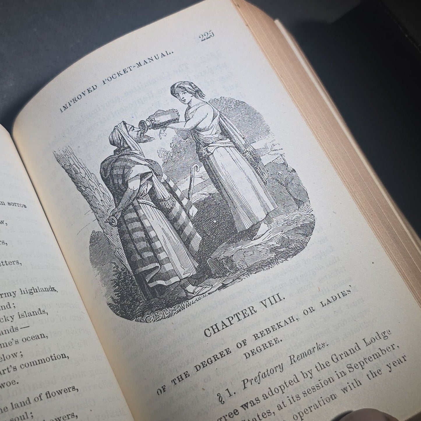 "The Odd-Fellow's Improved Pocket-Manual" Antique I.O.O.F. Fraternal Book by Rev. A. B. Grosh, with Engravings of Emblems and More, Published by Clark & Maynard, New York, 1874