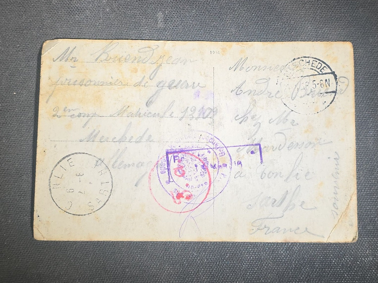 Grouping of 10 Antique and Vintage Military and Patriotic Postcards including WWI French Prisoner of War R.P.P.C. from Meschede, Germany, Winston Churchill WWII Portrait, Grant's Tomb, and City Hall Subway Station, New York