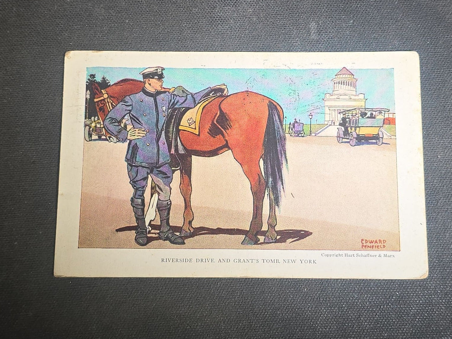 Grouping of 10 Antique and Vintage Military and Patriotic Postcards including WWI French Prisoner of War R.P.P.C. from Meschede, Germany, Winston Churchill WWII Portrait, Grant's Tomb, and City Hall Subway Station, New York
