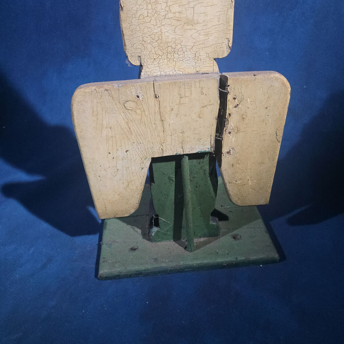 Antique Carved and Painted Wooden Northwest Coast Style Totem Pole on Base