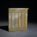 Lot 063 - Vintage Mother-Of-Pearl Cigarette Case with Brass Banding and Flat Handle, 3" H