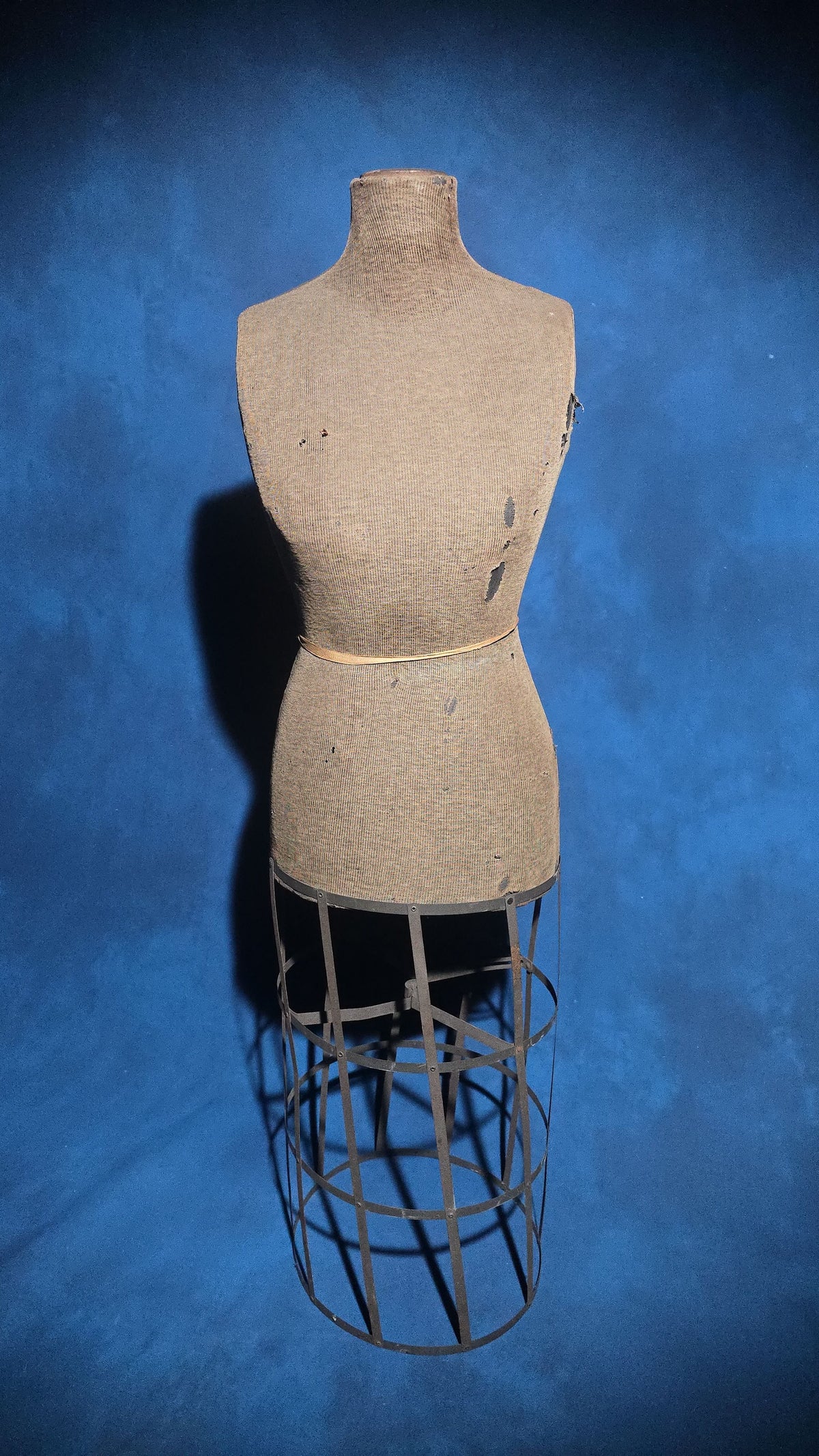 Antique Dress Form with Metal Skirt Cage, Manufactured by Acme Form Company, Includes Stand (Not Pictured)