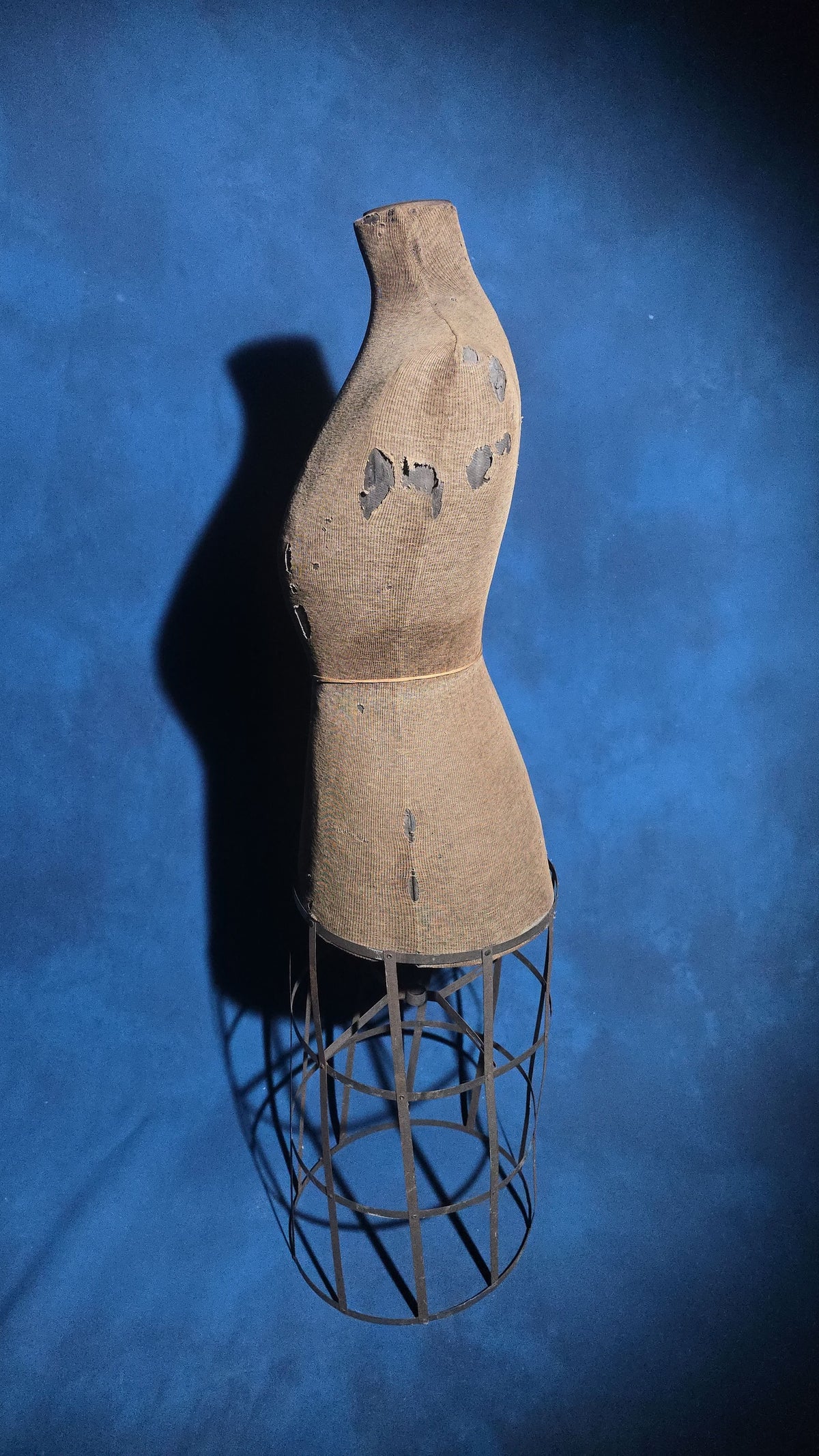 Antique Dress Form with Metal Skirt Cage, Manufactured by Acme Form Company, Includes Stand (Not Pictured)