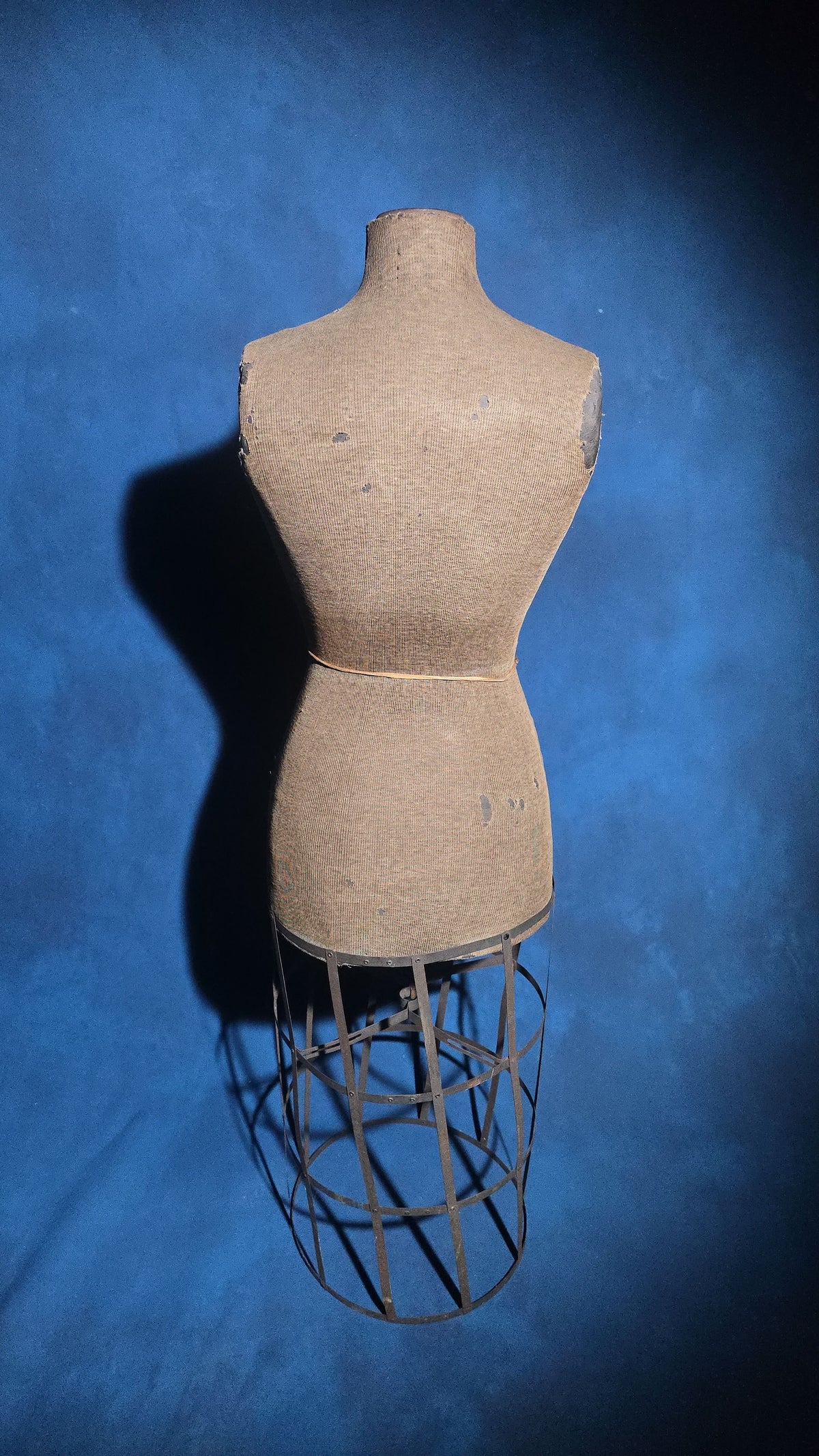 Antique Dress Form with Metal Skirt Cage, Manufactured by Acme Form Company, Includes Stand (Not Pictured)