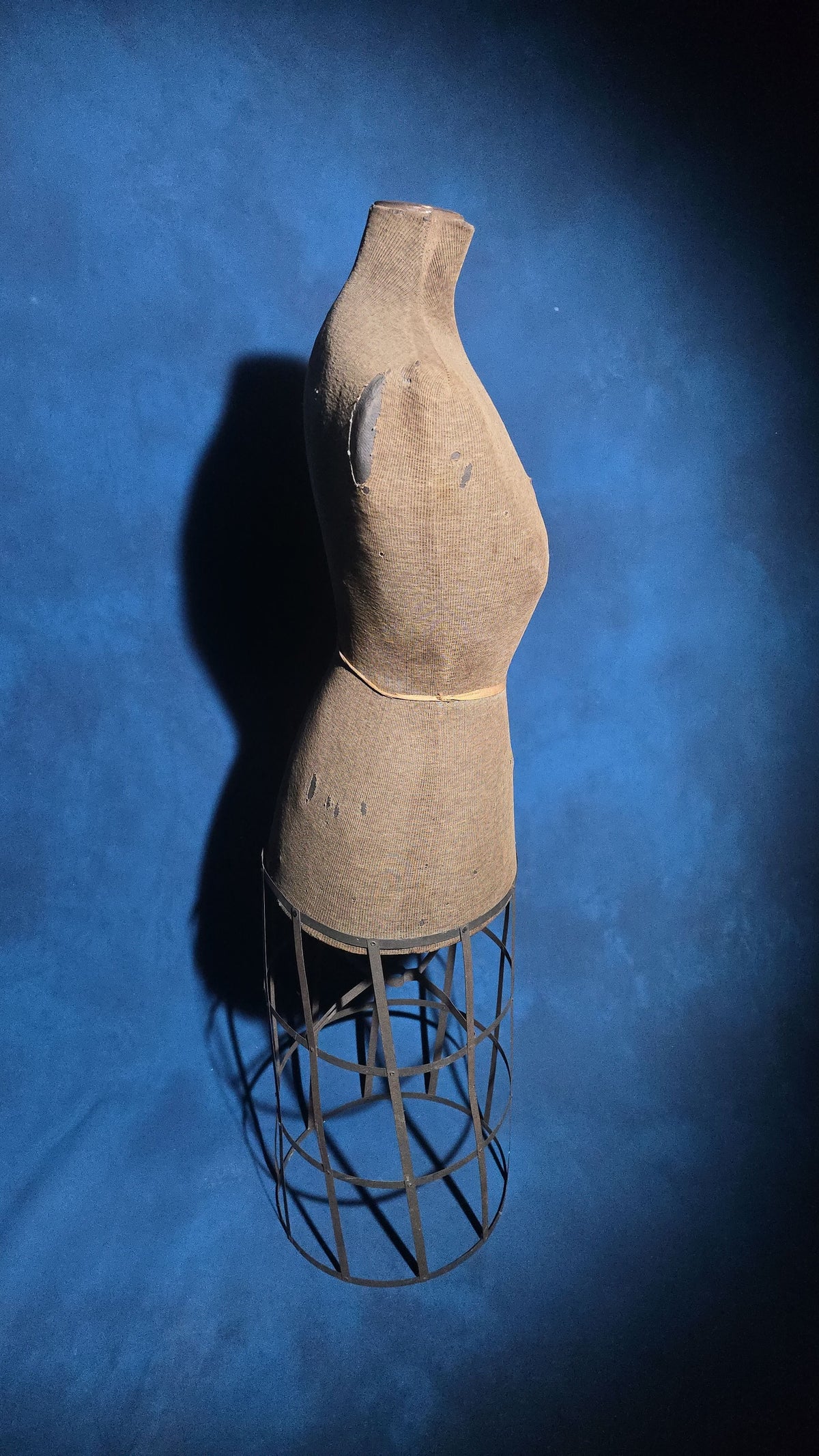 Antique Dress Form with Metal Skirt Cage, Manufactured by Acme Form Company, Includes Stand (Not Pictured)