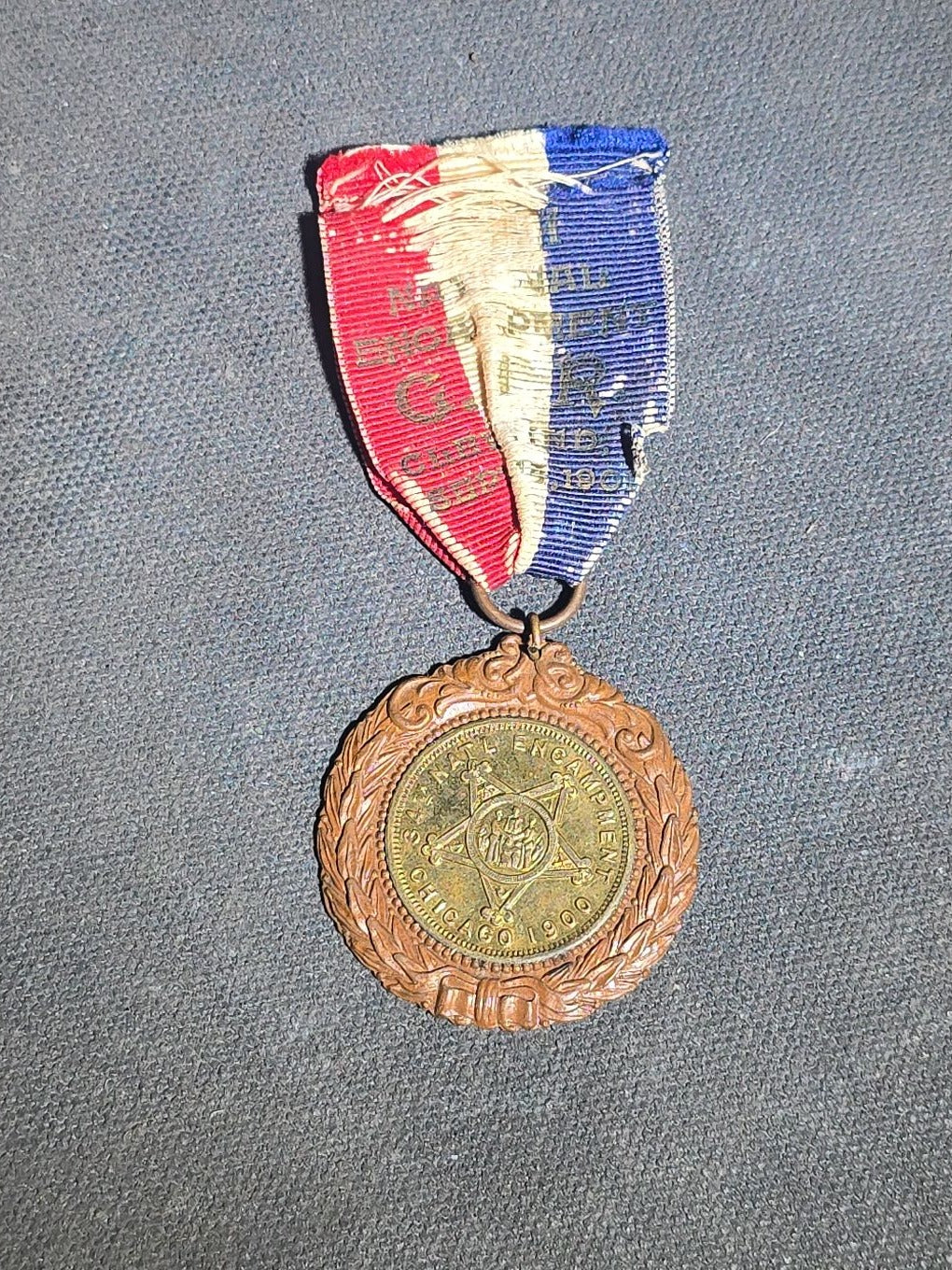Grouping of Eight Antique Fraternal and G.A.R. Medals, Badges, and Accessories including I.O.O.F. Idlewool Lodge No. 652, Knights of Pythias Trinity Commandery Augusta, Maine, and G.A.R. Encampment Souvenir Badges