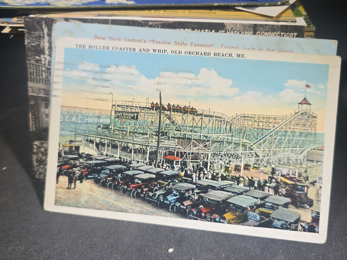 Discovery Grouping of 75+ Antique and Vintage Postcards Including Gillette Castle, Gardner Largest Chair in the World, Lewiston Bridge at Niagara Falls, Christmas, New Year, and Comic Cards