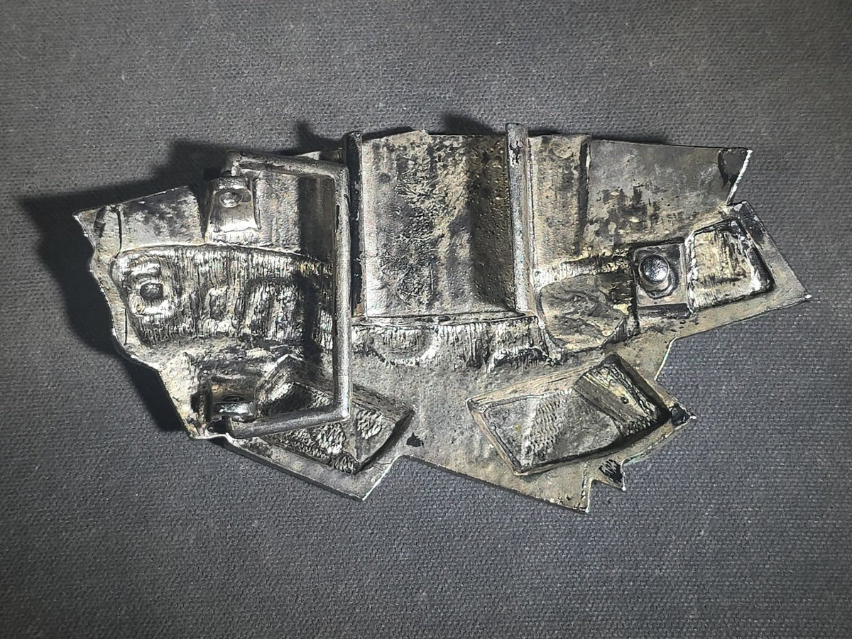 Vintage "Lifes A Gamble" Metal Belt Buckle with Four Aces and Dice Gambling Motif