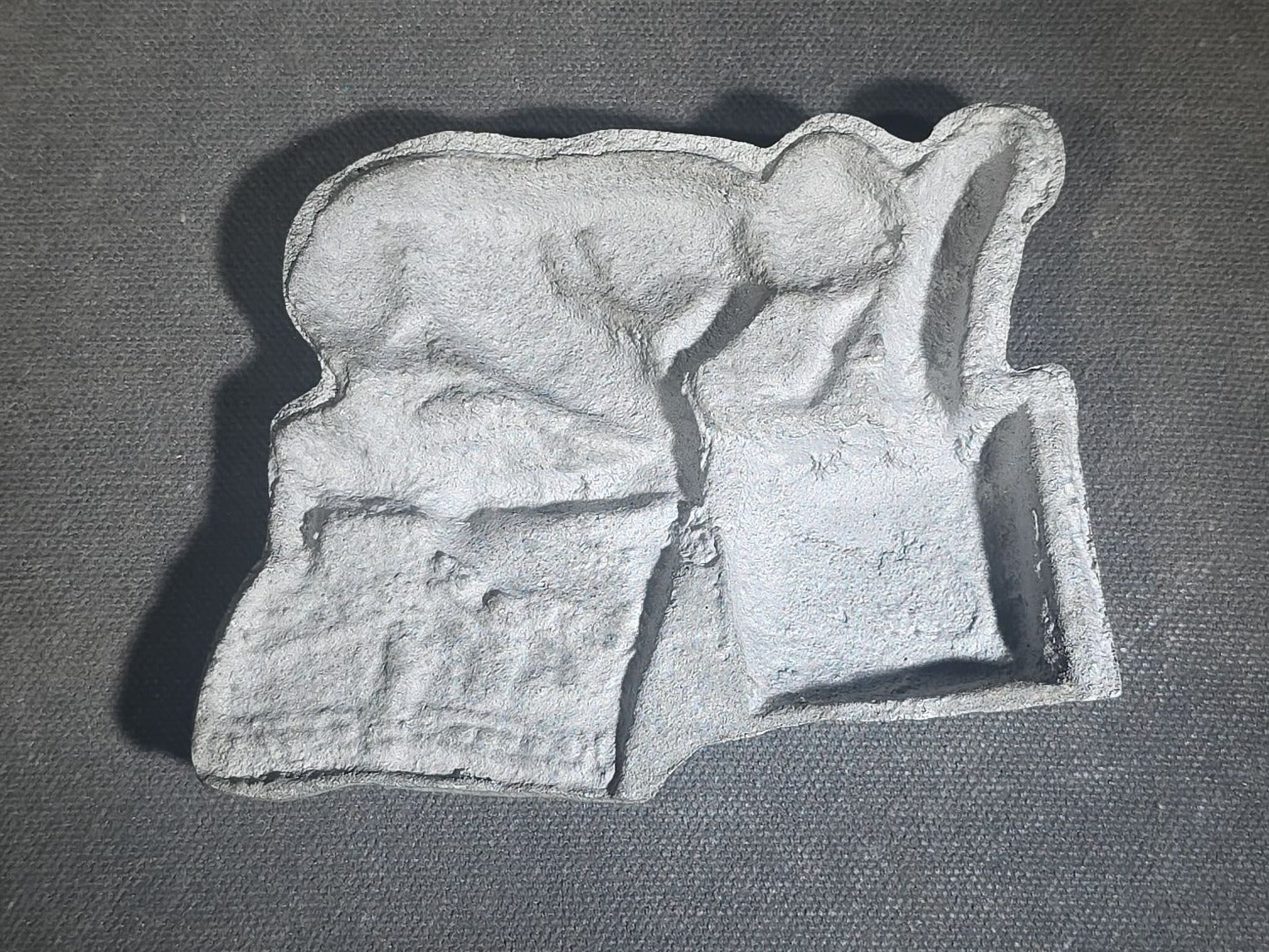 Vintage Cast Aluminum Risque Novelty Figurine Depicting a Figure on a Bed...