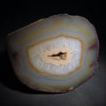 Lot 071 - Polished Agate Geode Half with Banded Interior and Central Druzy Cavity, 8-1/4" L