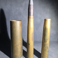 Lot 059 - Grouping of Three Vintage WWII Brass Artillery Shell Casings Including 40mm Dummy Cartridge Mk 1 with Projectile, Dated 1941-1943