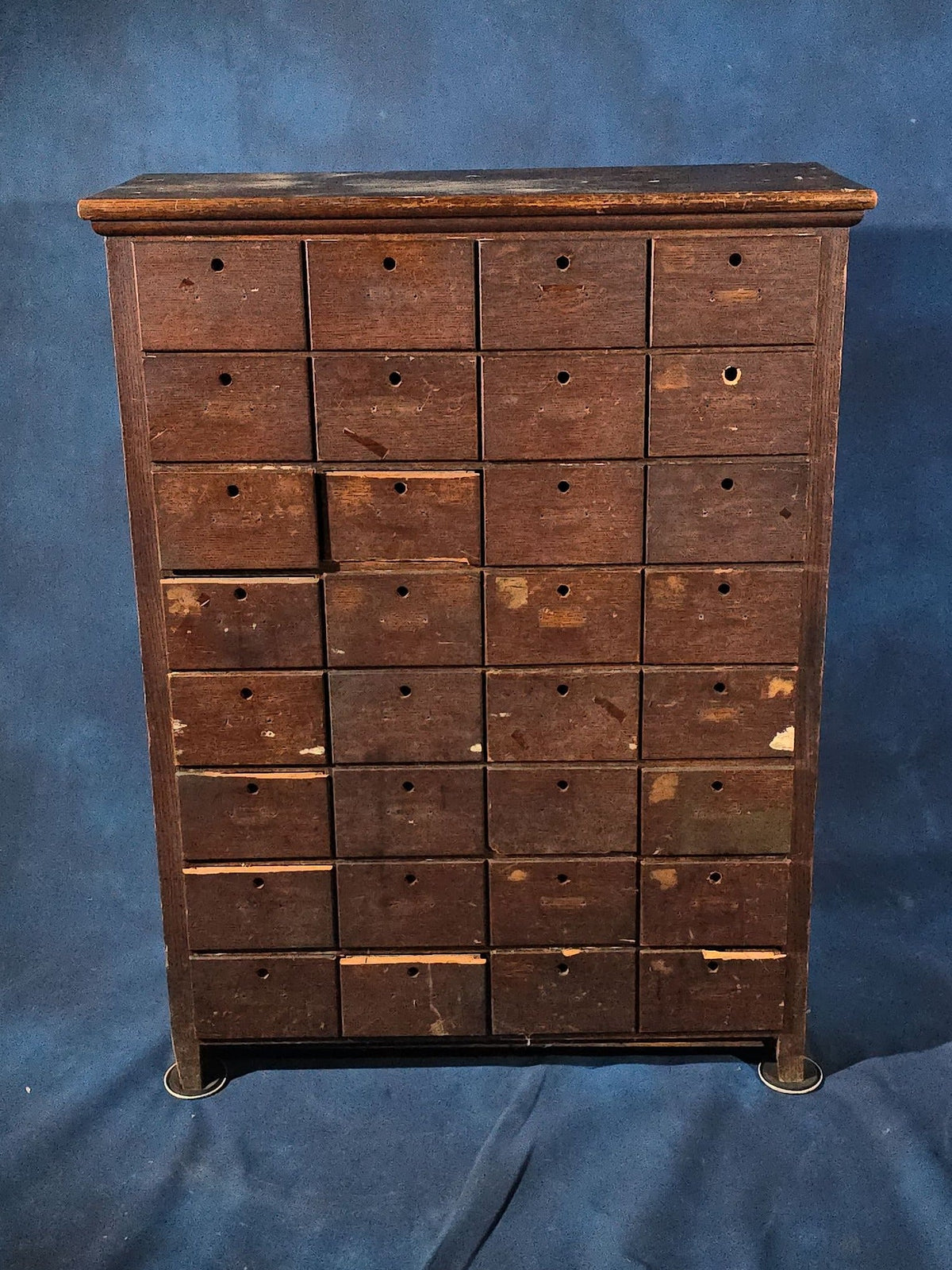 Antique Multi-Drawer Apothecary-Style Storage Cabinet
