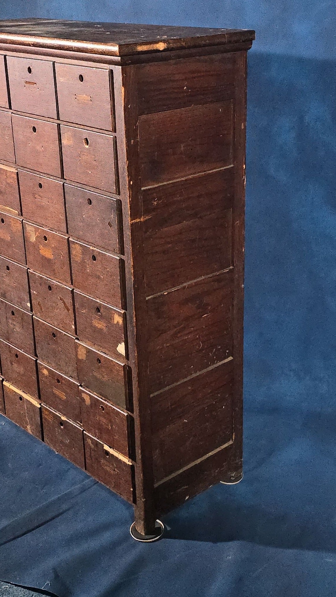 Antique Multi-Drawer Apothecary-Style Storage Cabinet