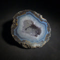 Lot 072 - Agate Geode Half with Blue Banding and Druzy Cavity, 4-1/2" L