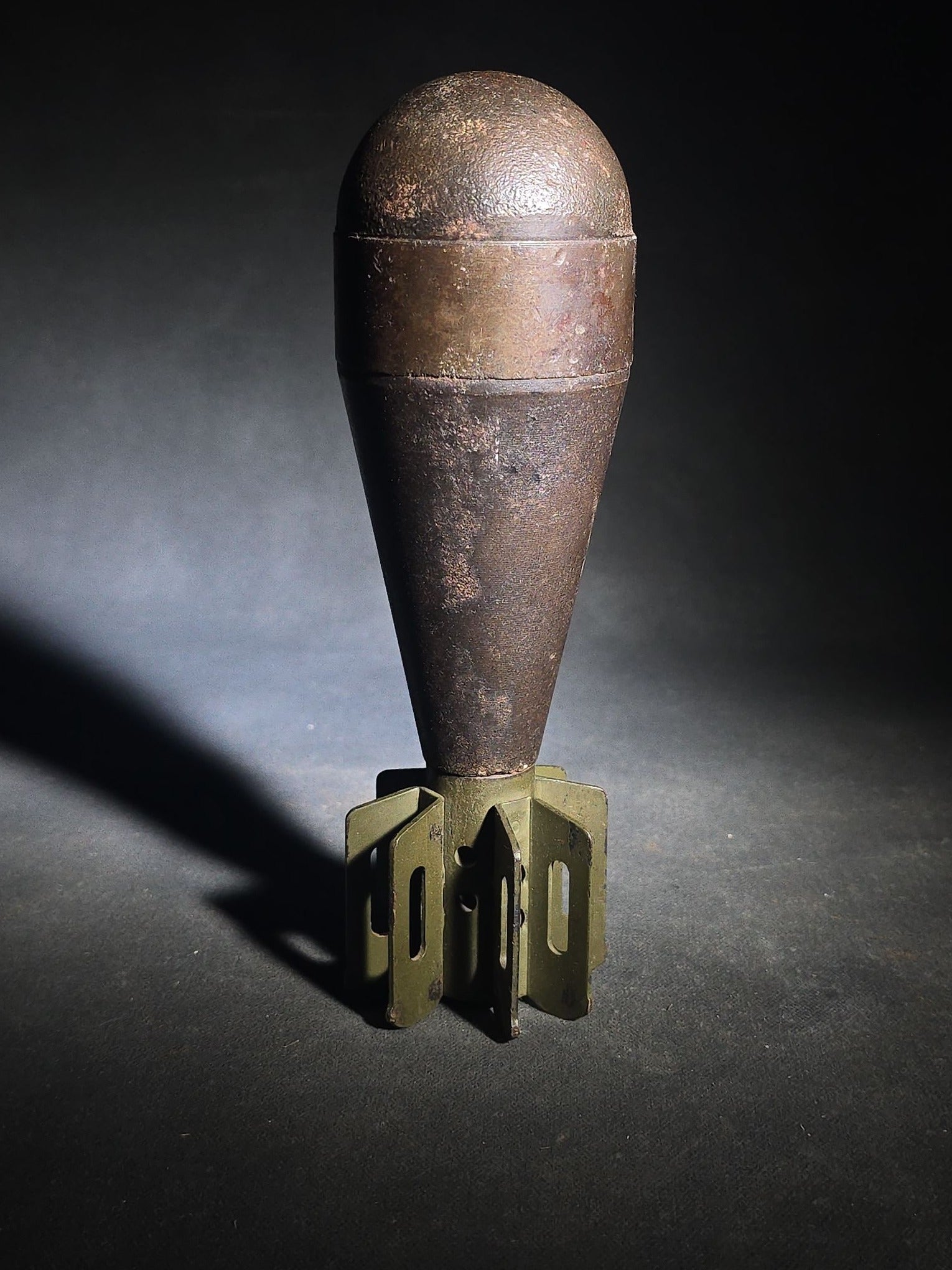 Vintage Inert U.S. WWII-Era M69 Mortar Training Practice Round with Fin Assembly