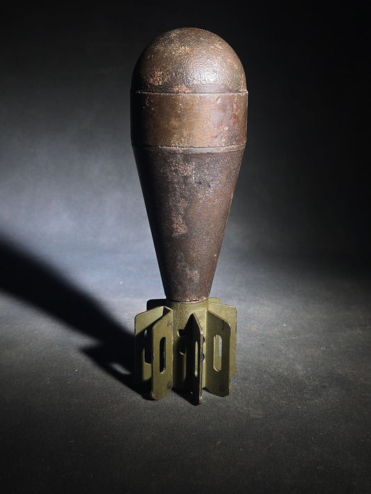 Vintage Inert U.S. WWII-Era M69 Mortar Training Practice Round with Fin Assembly