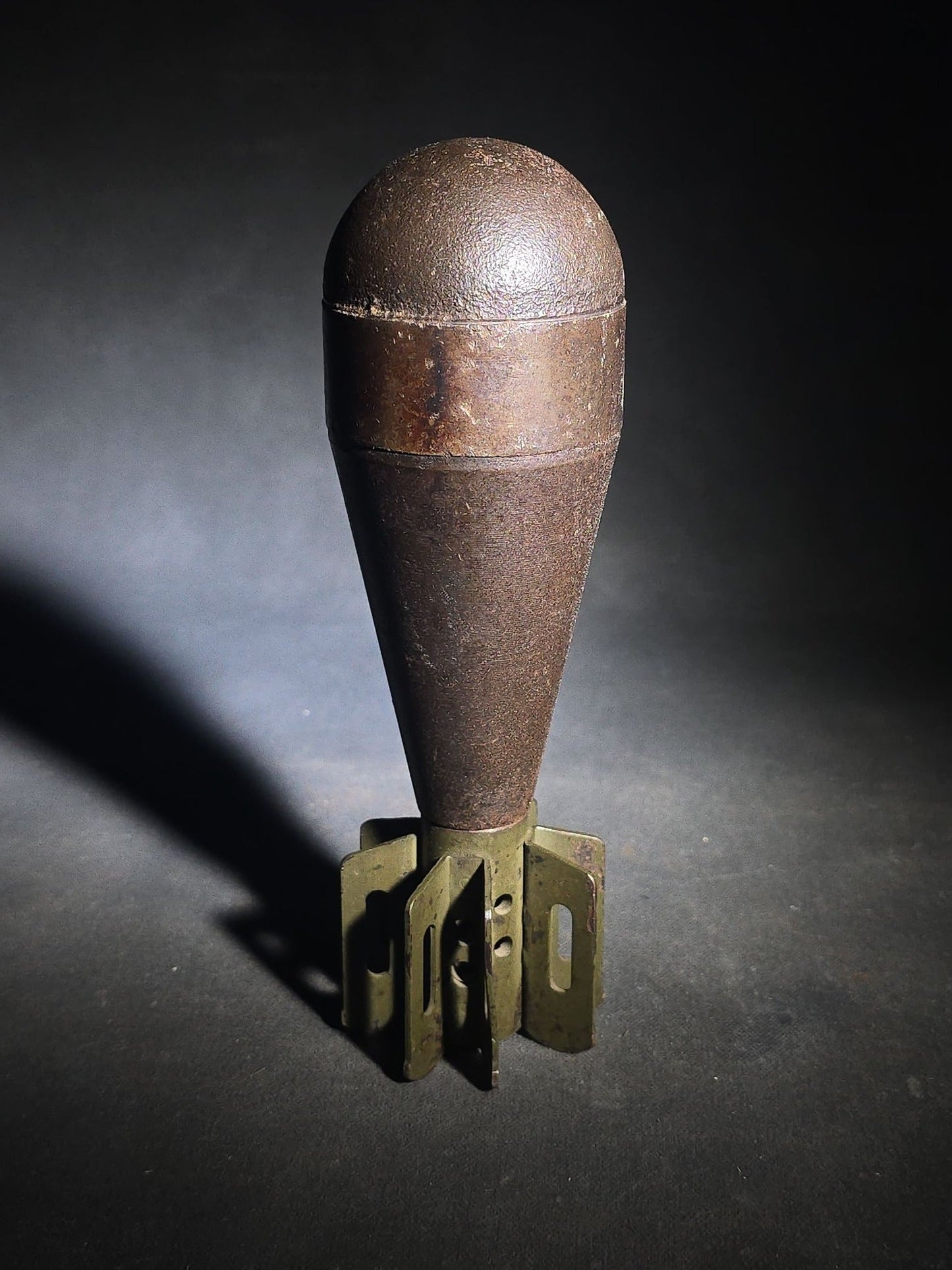 Vintage Inert U.S. WWII-Era M69 Mortar Training Practice Round with Fin Assembly
