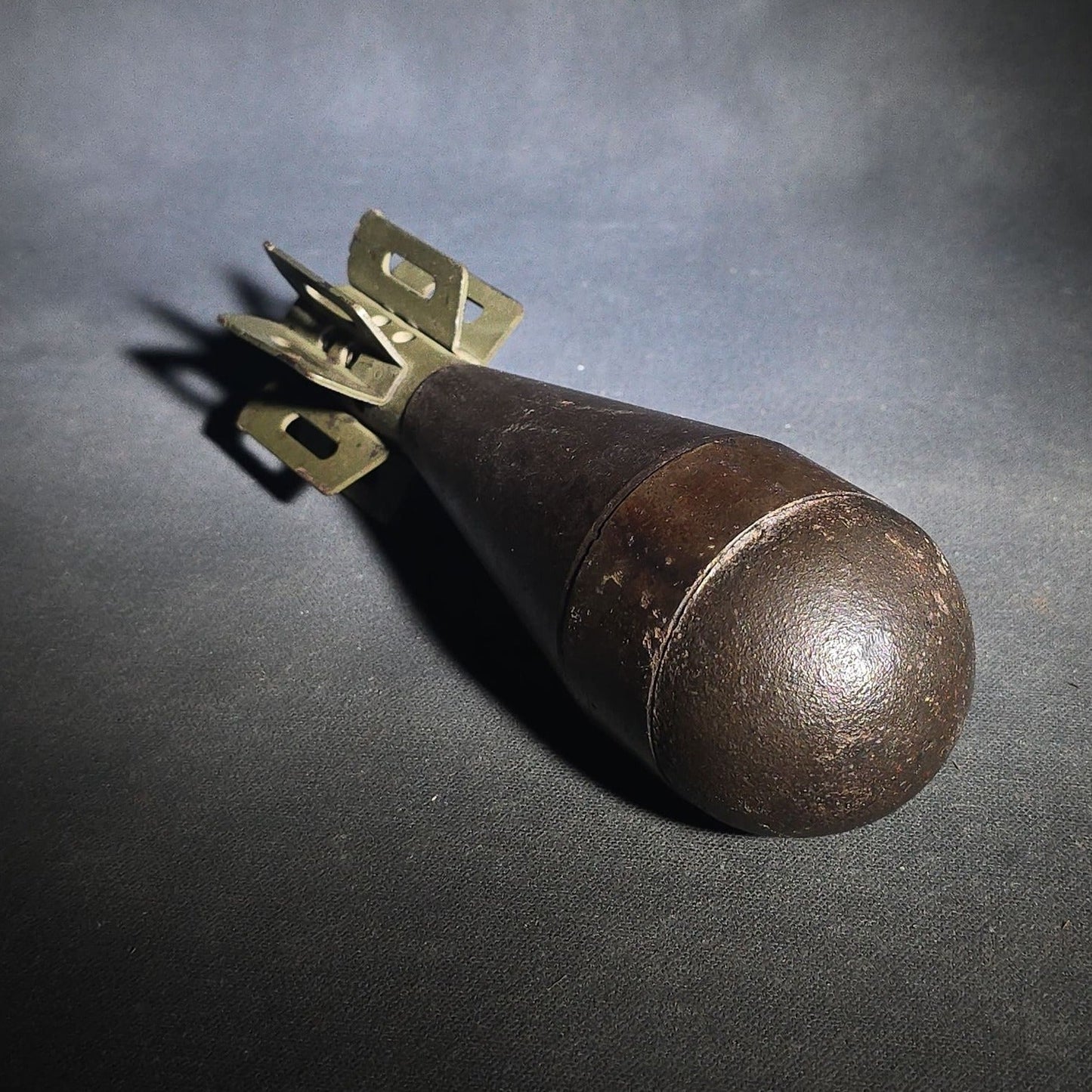 Vintage Inert U.S. WWII-Era M69 Mortar Training Practice Round with Fin Assembly
