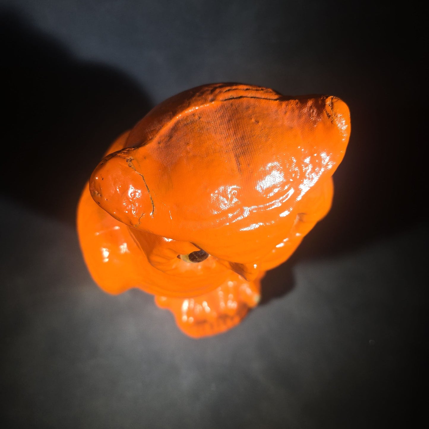 Vintage Papier-Mache / Paper Pulp Halloween Owl Figure with Glass Eyes, Repainted