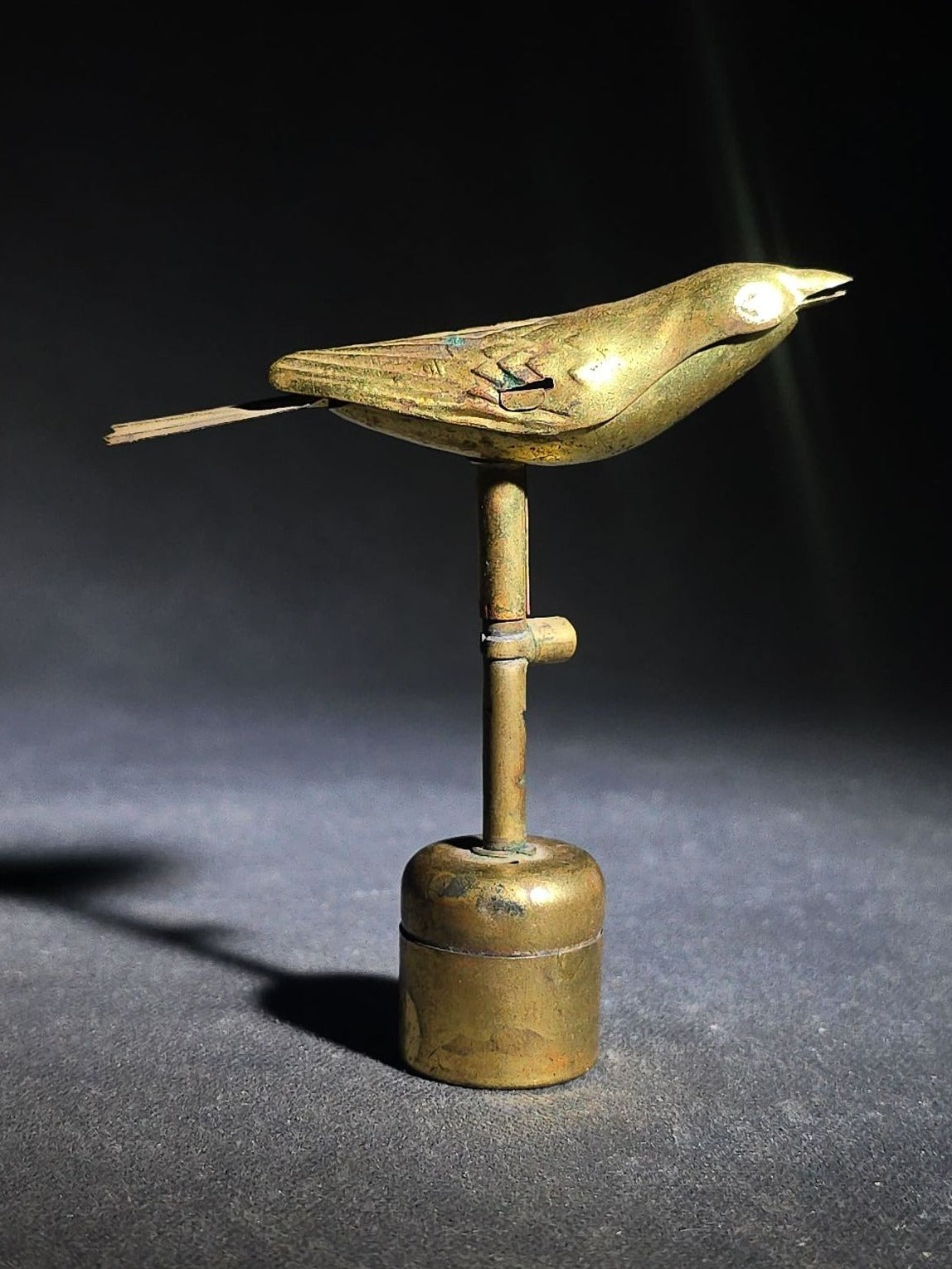 Antique Brass "Watch the Birdie" Photography Studio Bird Whistle Prop, Manufactured by Risdon Mfg. Co., Naugatuck, Connecticut, Patented March 13, 1923