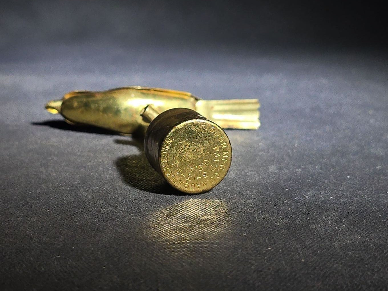 Antique Brass "Watch the Birdie" Photography Studio Bird Whistle Prop, Manufactured by Risdon Mfg. Co., Naugatuck, Connecticut, Patented March 13, 1923