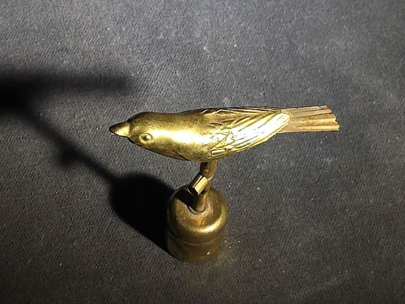 Antique Brass "Watch the Birdie" Photography Studio Bird Whistle Prop, Manufactured by Risdon Mfg. Co., Naugatuck, Connecticut, Patented March 13, 1923