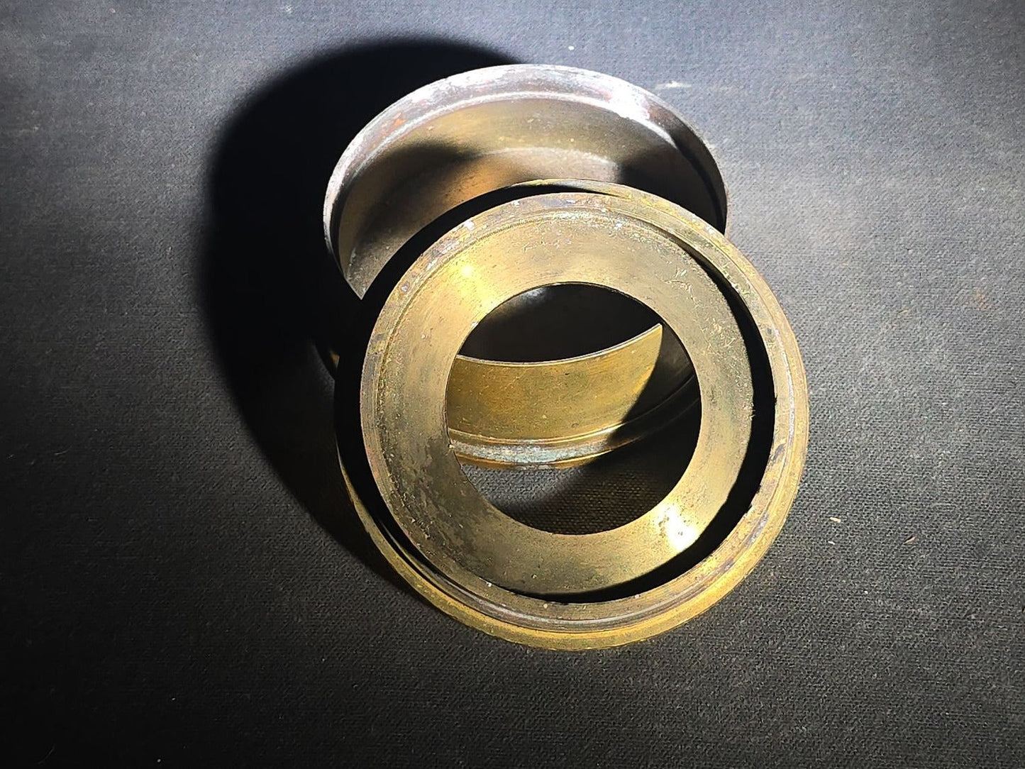 Vintage WWII-Era Trench Art Brass Shell Casing Ashtray with Removable Top