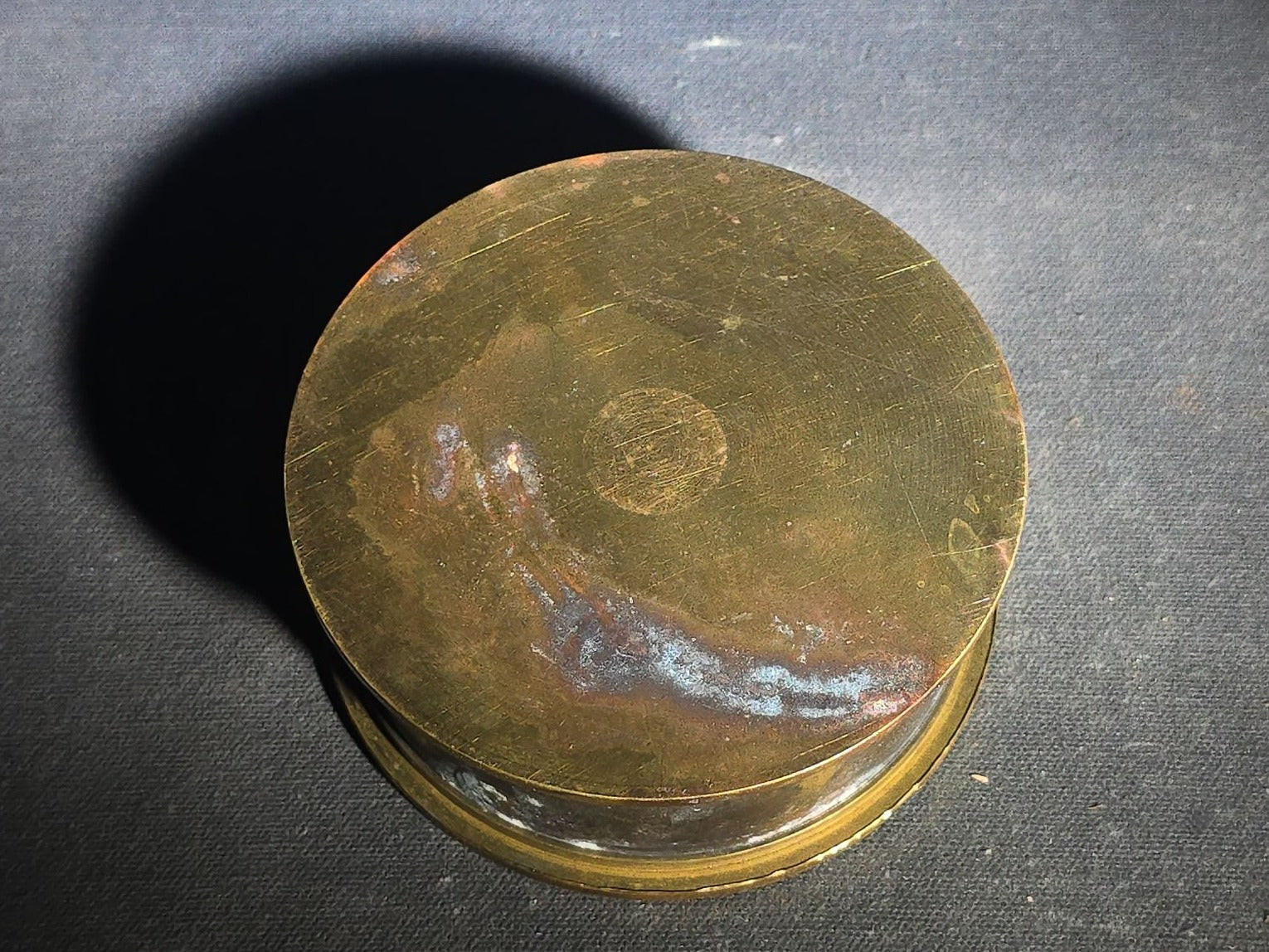 Vintage WWII-Era Trench Art Brass Shell Casing Ashtray with Removable Top