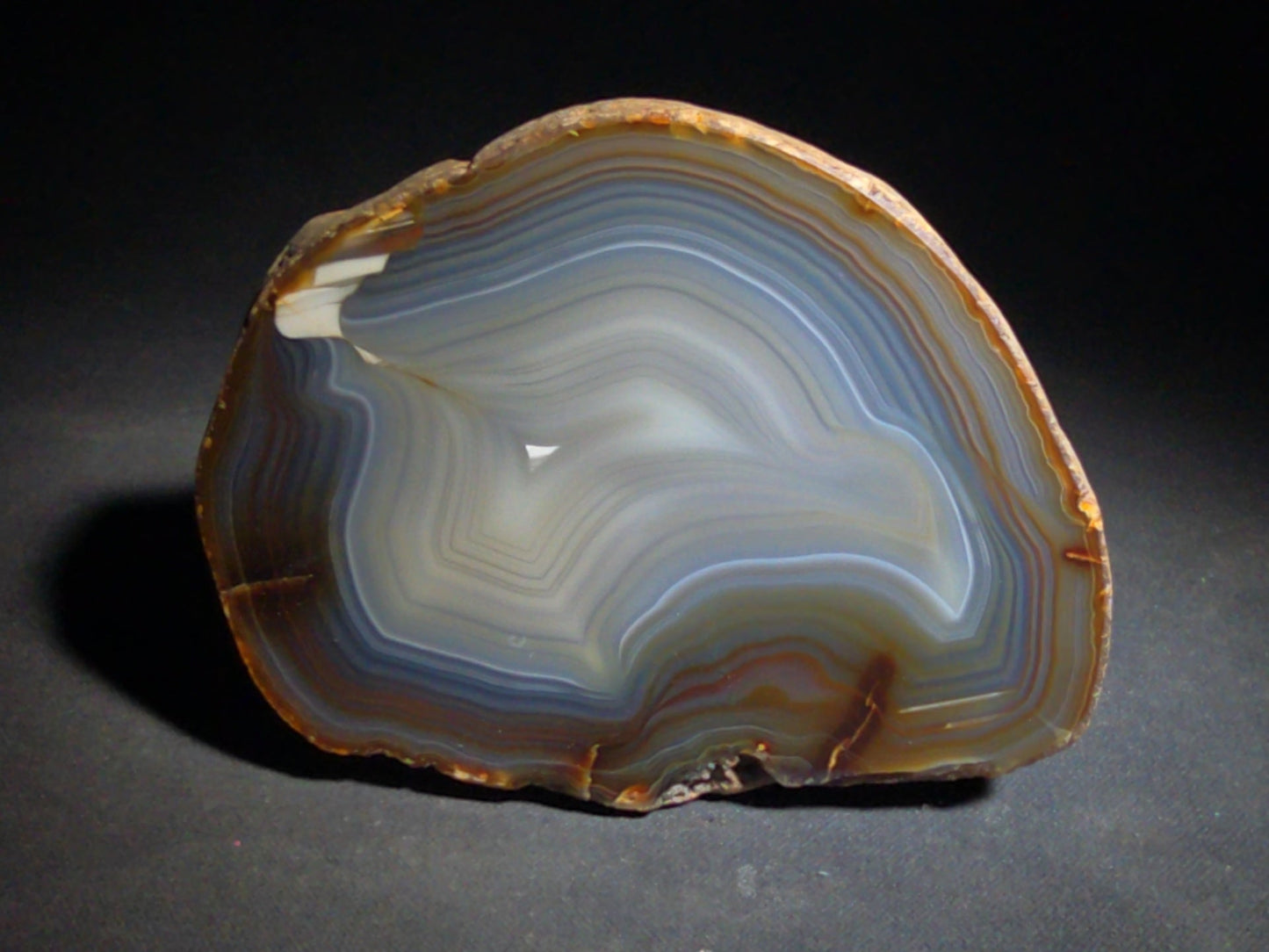 Polished Agate Nodule with Banded Interior