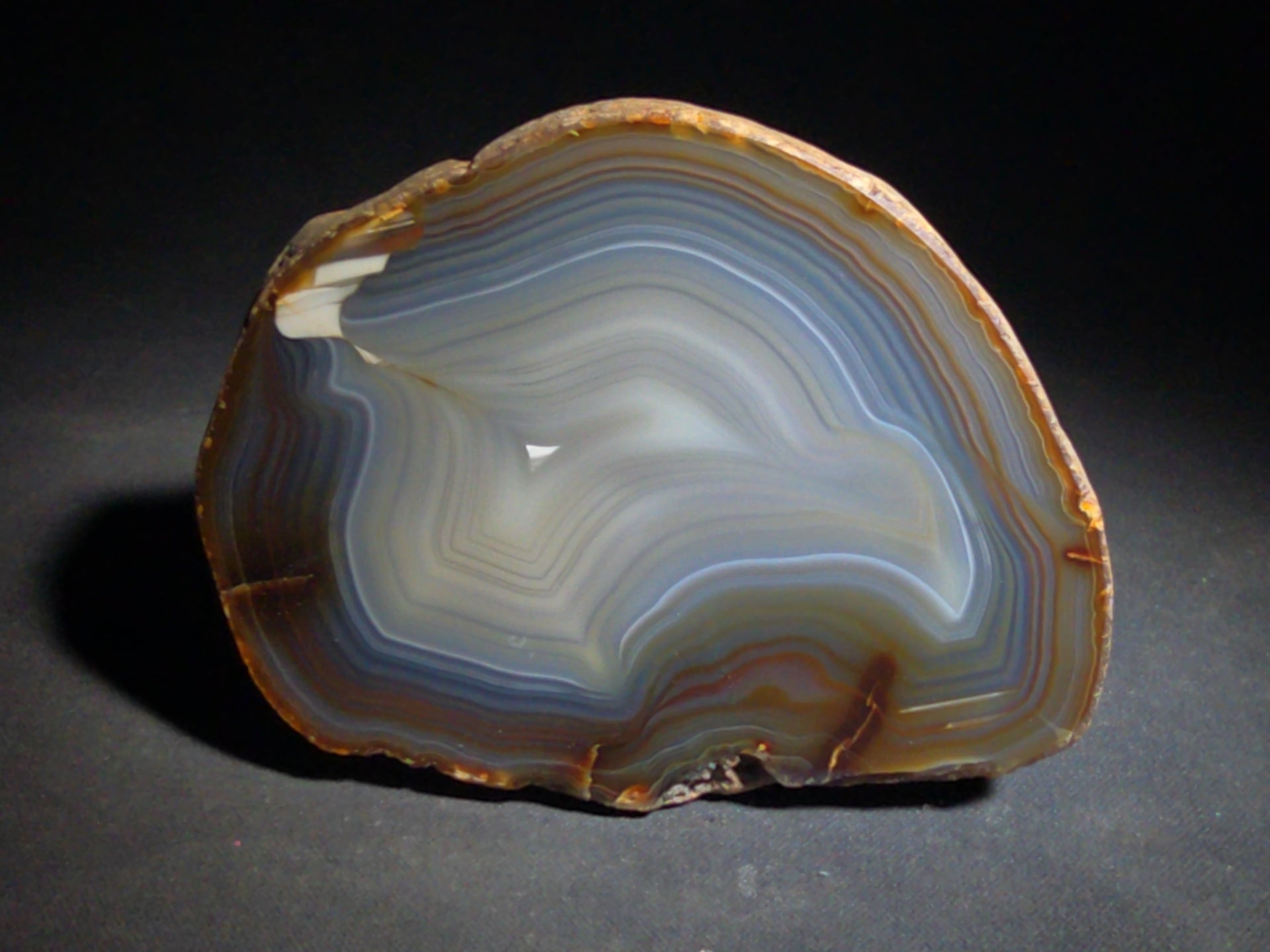 Polished Agate Nodule with Banded Interior