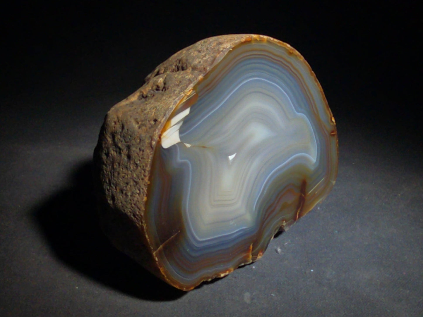 Polished Agate Nodule with Banded Interior