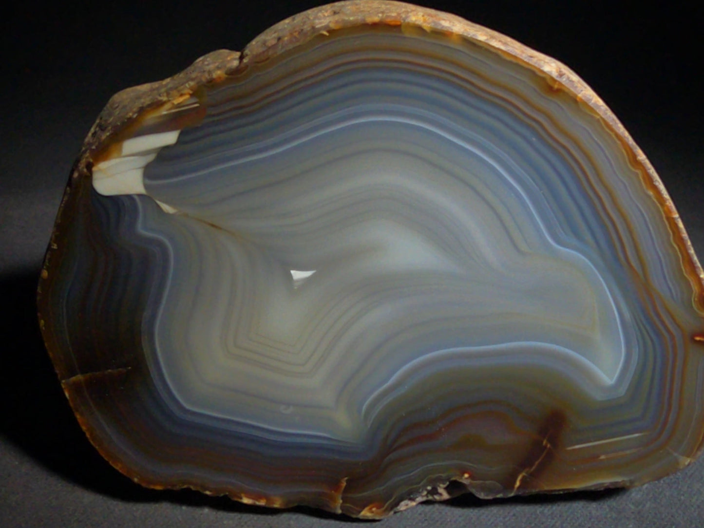Polished Agate Nodule with Banded Interior
