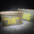 Lot 064 - Pair of Vintage U.S. Military Metal Ammunition Boxes Including 7.62 MM M13 and .30 Caliber AP T93e2, 10-3/4" L each