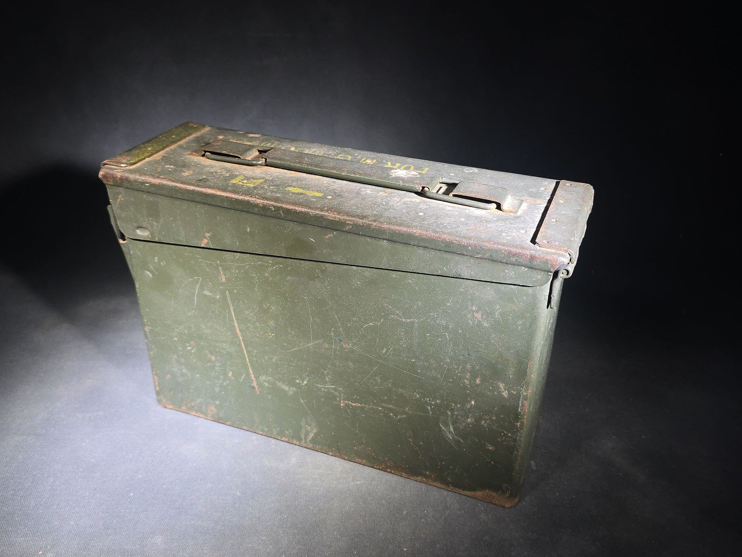 Pair of Vintage U.S. Military Metal Ammunition Boxes including 7.62 MM M13 and .30 Caliber AP T93E2