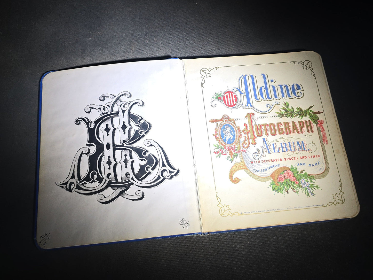 Antique Aldine Autograph Album Belonging to Mrs. Lucinda L. Berry, Somerville, Massachusetts, with Entries Dating 1879-1883 including Signature of Photographer Amory Nelson Hardy (1835-1911), Published by L.A. Lipman, 1878