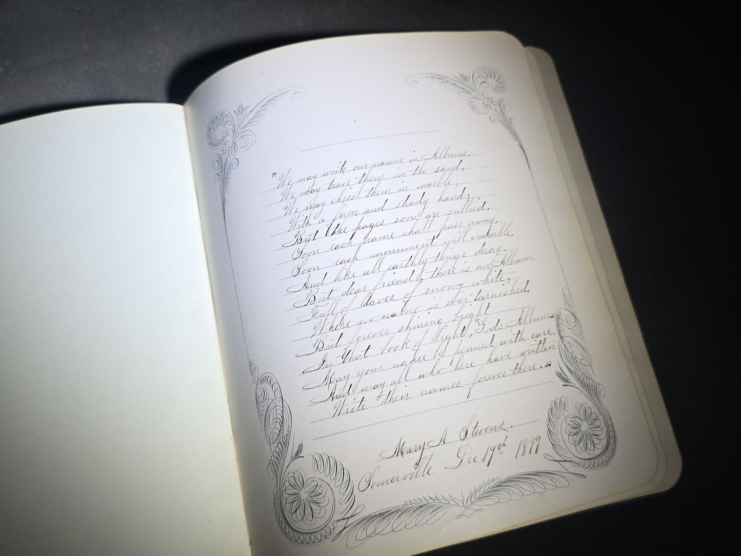 Antique Aldine Autograph Album Belonging to Mrs. Lucinda L. Berry, Somerville, Massachusetts, with Entries Dating 1879-1883 including Signature of Photographer Amory Nelson Hardy (1835-1911), Published by L.A. Lipman, 1878