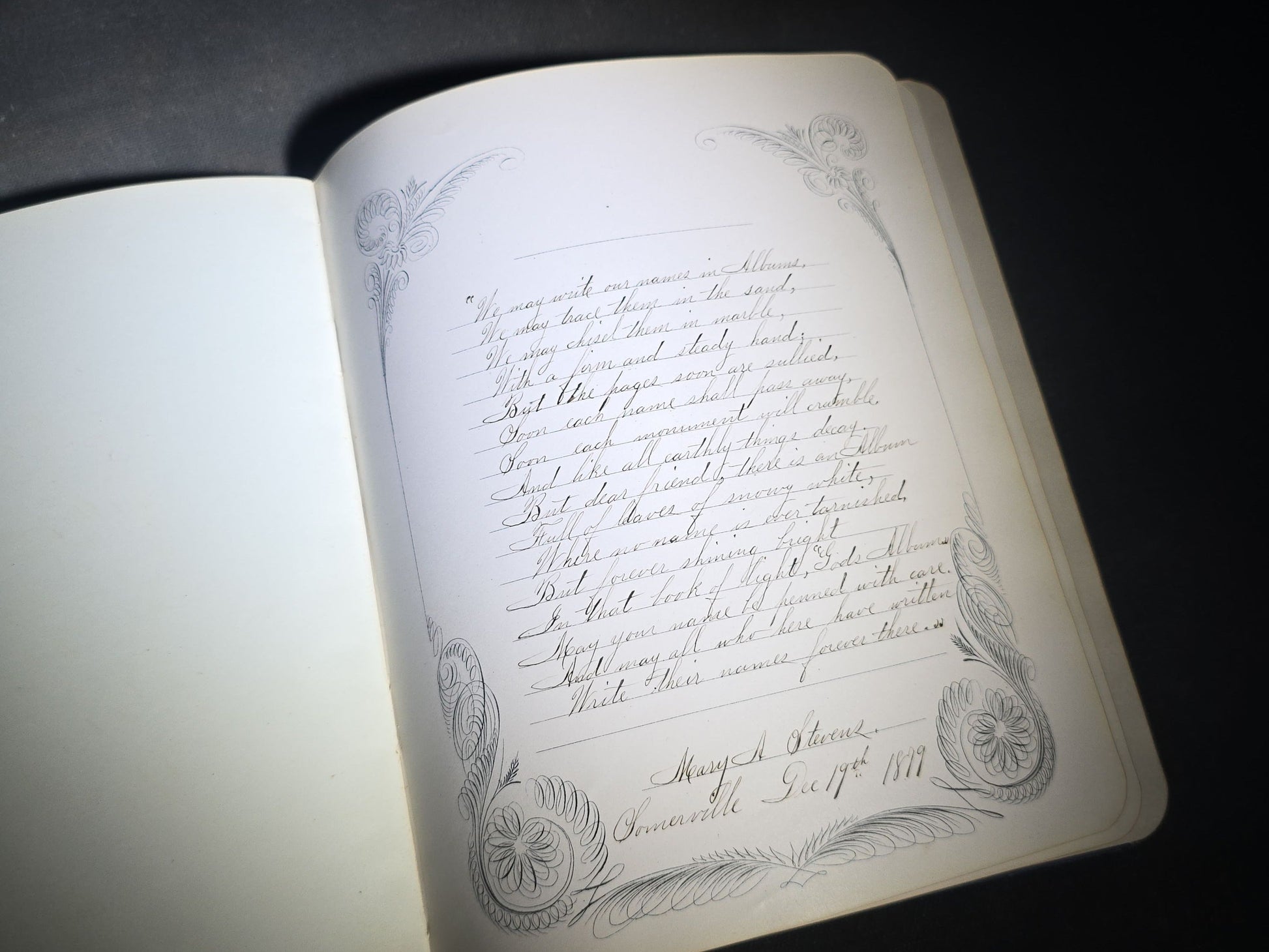 Antique Aldine Autograph Album Belonging to Mrs. Lucinda L. Berry, Somerville, Massachusetts, with Entries Dating 1879-1883 including Signature of Photographer Amory Nelson Hardy (1835-1911), Published by L.A. Lipman, 1878