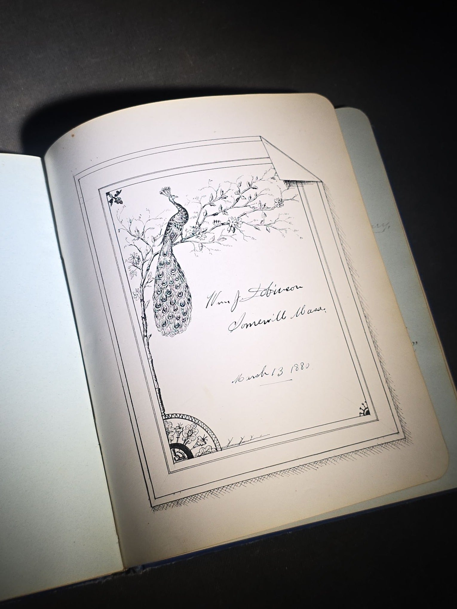 Antique Aldine Autograph Album Belonging to Mrs. Lucinda L. Berry, Somerville, Massachusetts, with Entries Dating 1879-1883 including Signature of Photographer Amory Nelson Hardy (1835-1911), Published by L.A. Lipman, 1878