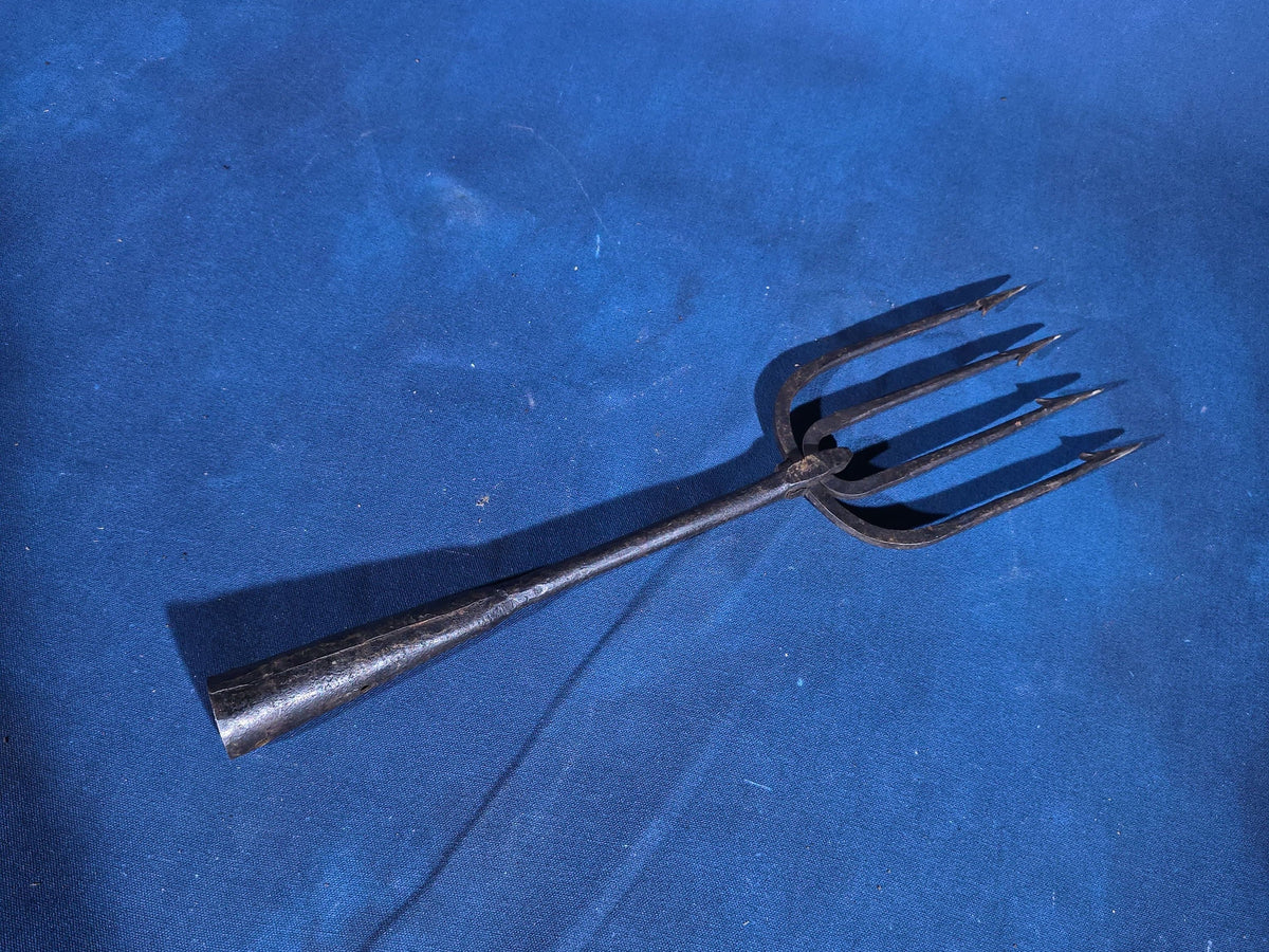 Grouping of Four Antique Iron Eel Spears