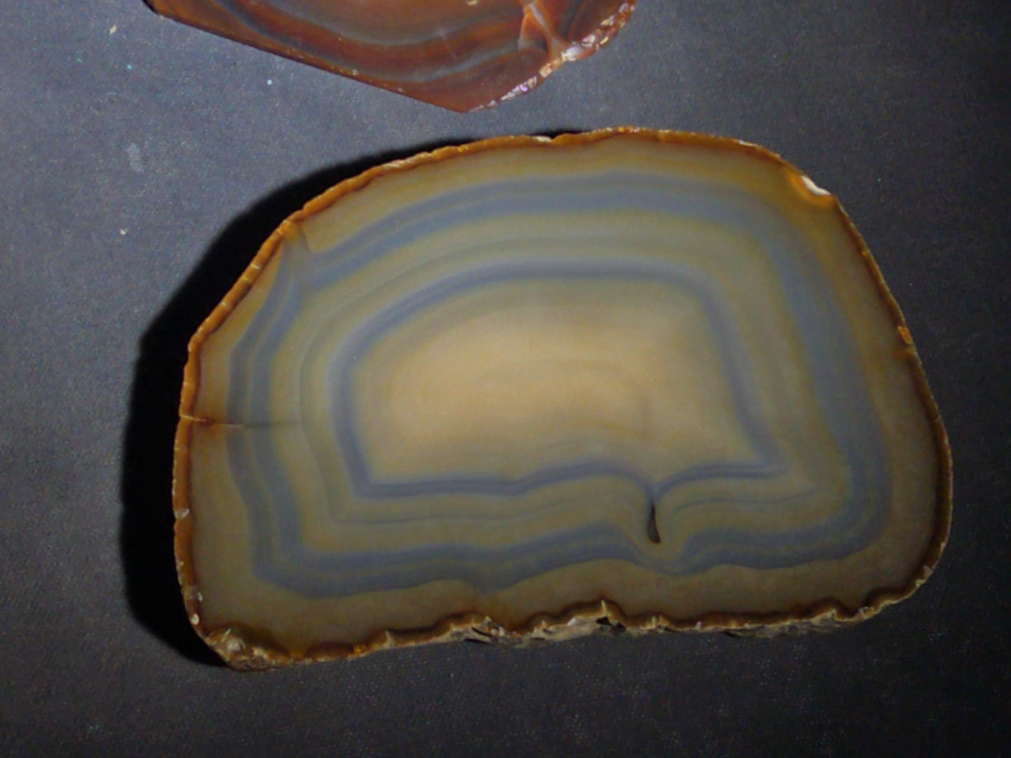 Grouping of Four Polished Agate Slices with Banded Patterns