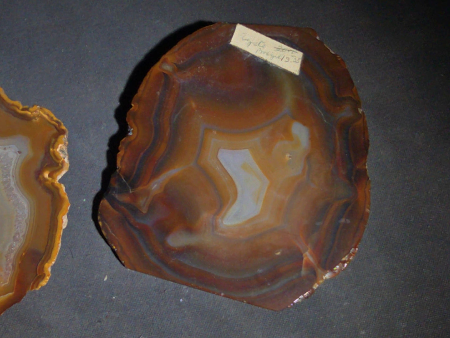 Grouping of Four Polished Agate Slices with Banded Patterns