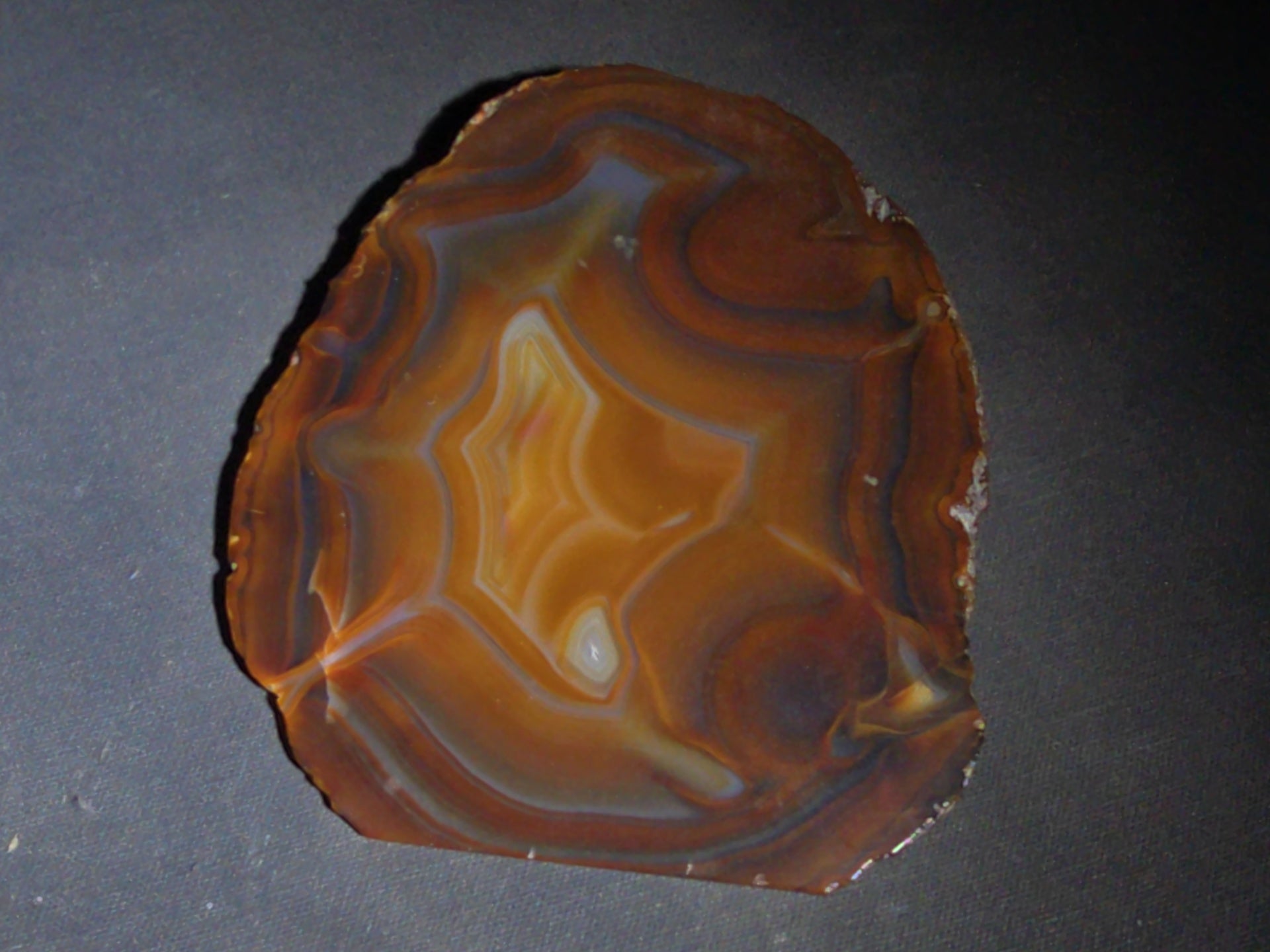 Grouping of Four Polished Agate Slices with Banded Patterns