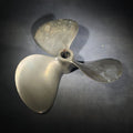 Lot 065 - Vintage Three-Blade Ni-Bral Nickel-Aluminum-Bronze Boat Propeller 12lh14, Grand Rapids, Michigan, Dated June 1982, 11" L