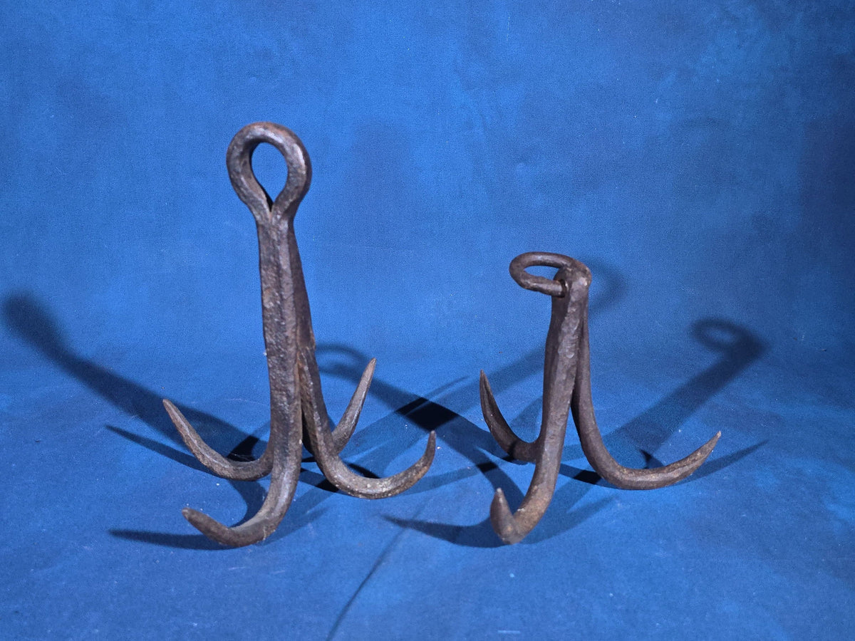 Pair of Antique Iron Grappling Hooks