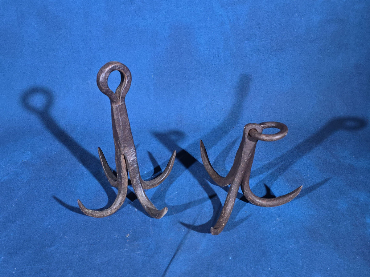 Pair of Antique Iron Grappling Hooks