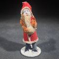 Lot 144 - Vintage Miniature Santa Claus Figure with Painted Face, Felt Coat, and Sack, Made in Occupied Japan, Circa 1945-1952, 4" H