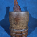 Lot 190 - Antique Turned Wood Mortar and Pestle, 7" W x 8-1/4" H